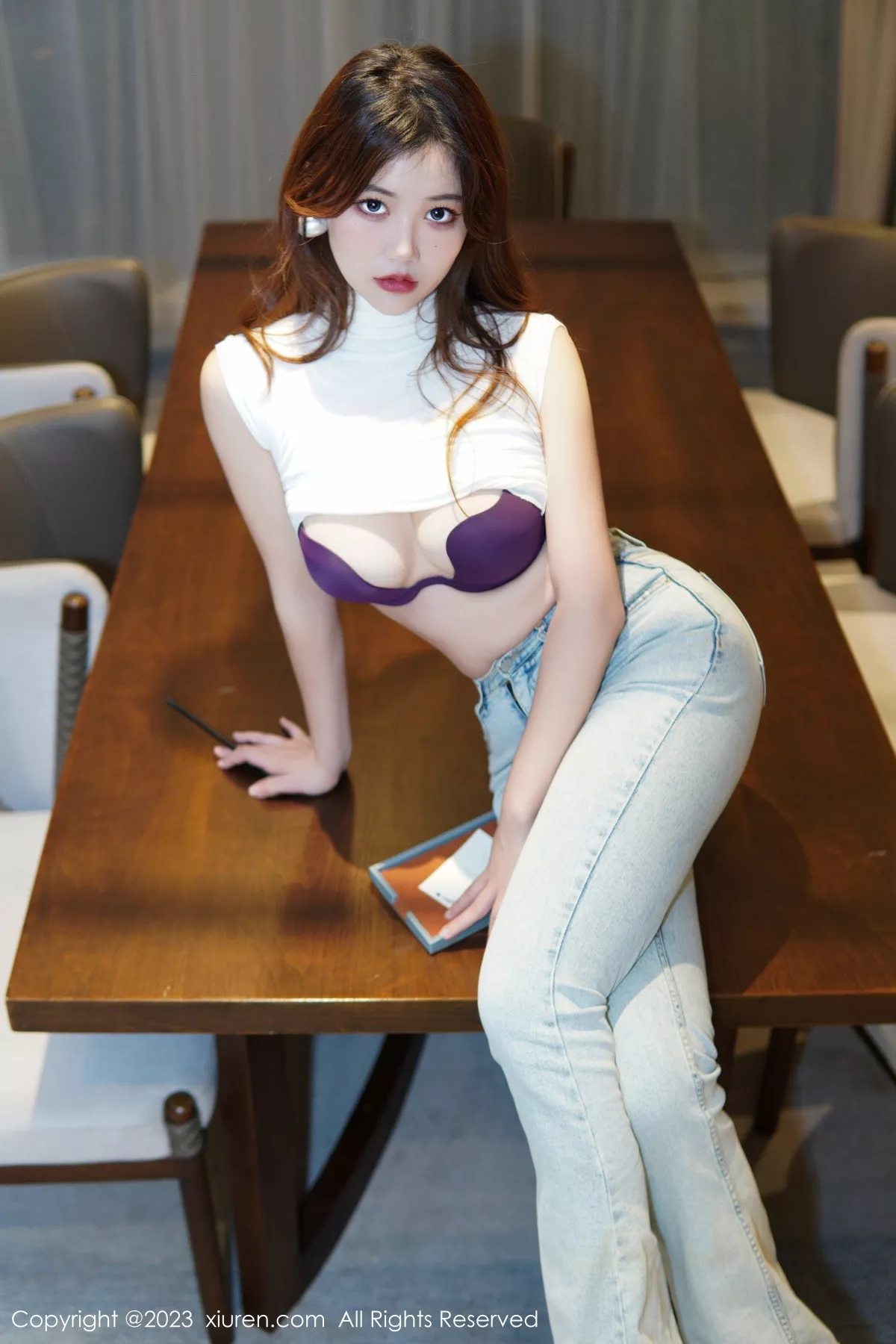 秀人集.com_[XiuRen秀人网]No.6102_模特奈奈子健身房剧情性感半透上衣配超薄无内肉丝惹火诱惑写真80P