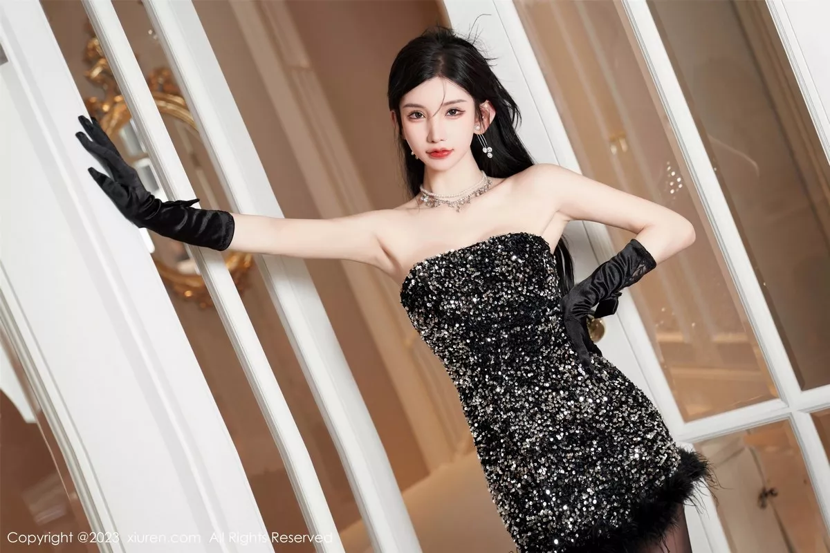 秀人集.com_[XiuRen秀人网]No.6771_女神周于希Sally性感黑色低胸短裙配超薄油亮黑丝惹火诱惑写真87P