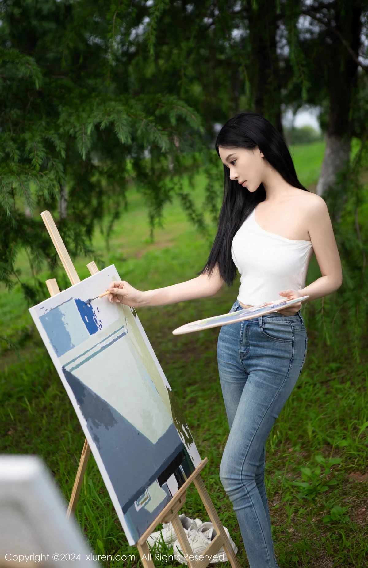 秀人集.com_[XiuRen秀人网]No.8638_模特合集豆瓣酱户外性感白T配牛仔裤露超薄丝袜秀美腿诱惑写真73P