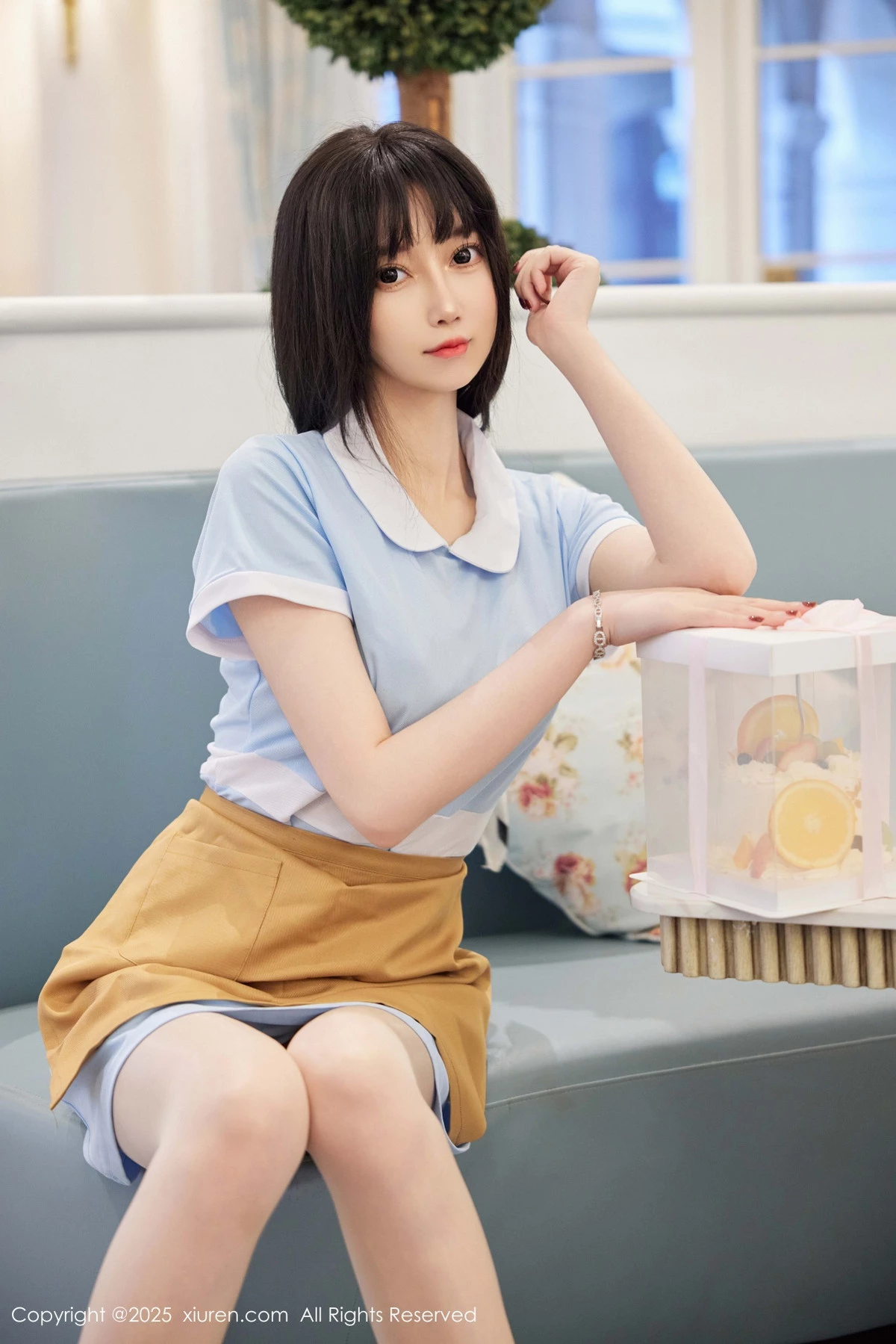 秀人集.com_[XiuRen秀人网]No.9864_模特玥儿玥er性感蓝色连衣短裙配超薄肉丝秀曼妙身材诱惑写真82P