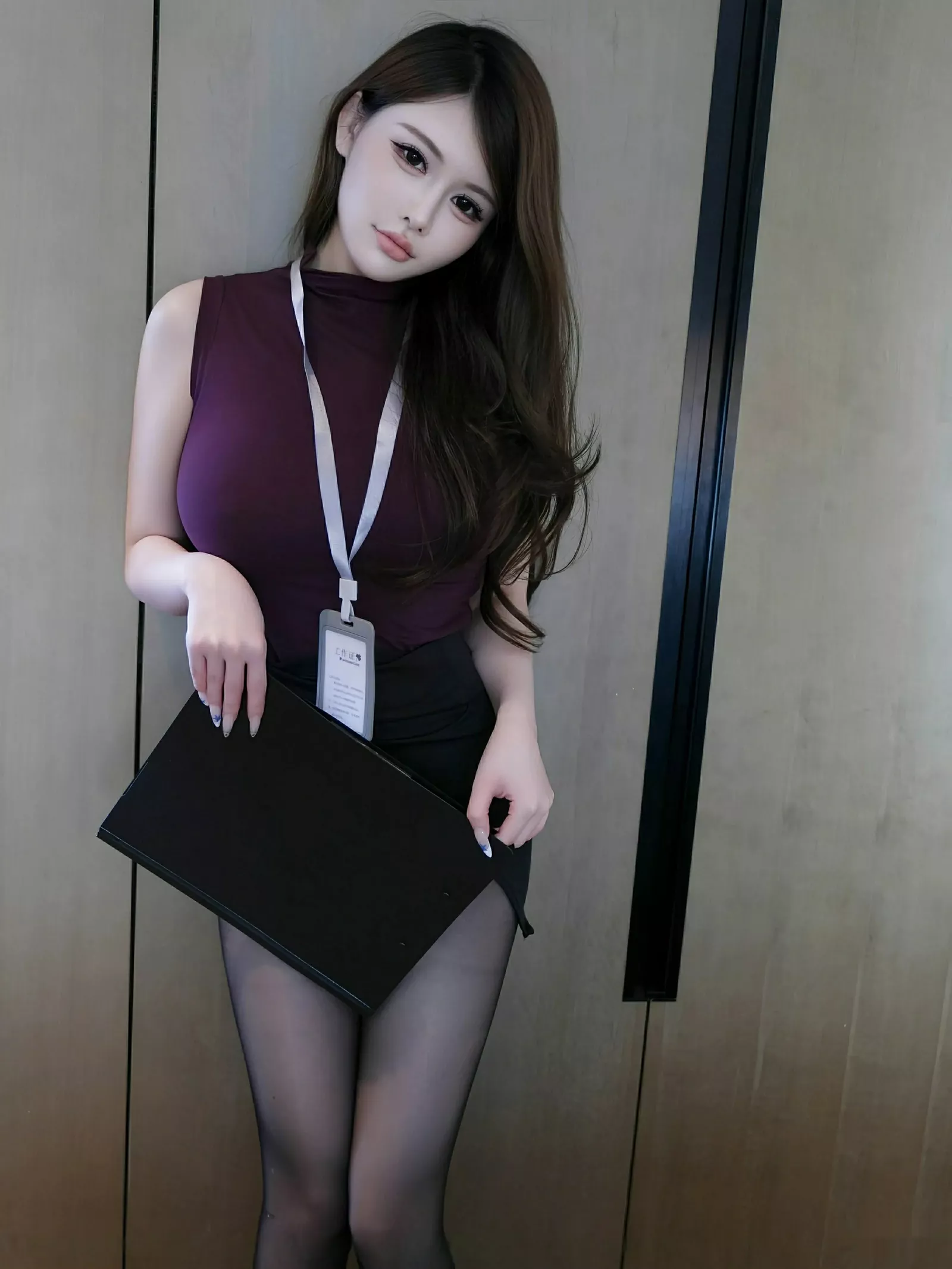 秀人集.com_[XiuRen秀人网]No.10610_模特甜妮性感OL角色扮演紫色上衣配超薄黑丝秀丰满身材诱惑写真79P