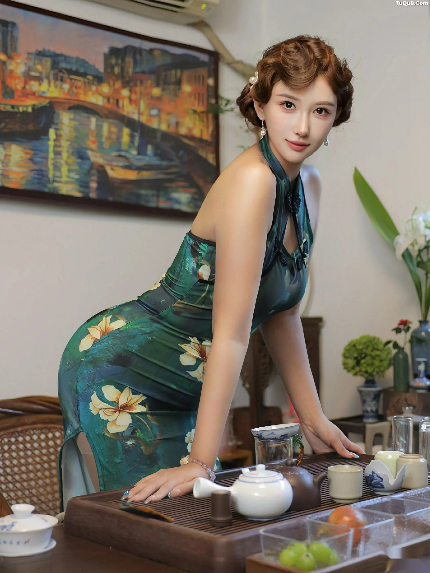 秀人集.com_[XiuRen秀人网]No.10815_模特金允希Yuki性感绿色旗袍配超薄肉丝秀丰腴身材迷人诱惑写真78P